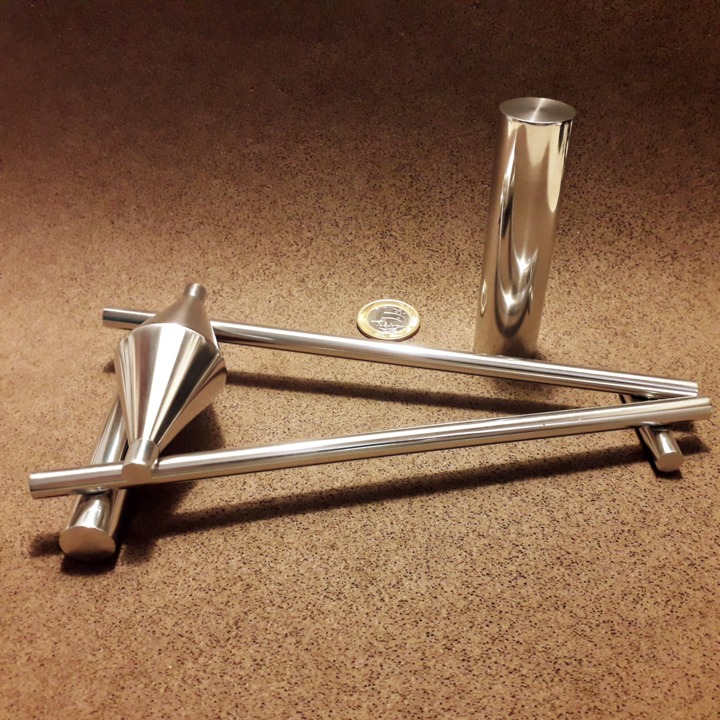 duplo cone em alum�nio